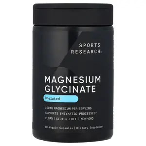 Sports Research Magnesium Glycinate, 90 Veggie Capsules (80 mg per Capsule)
