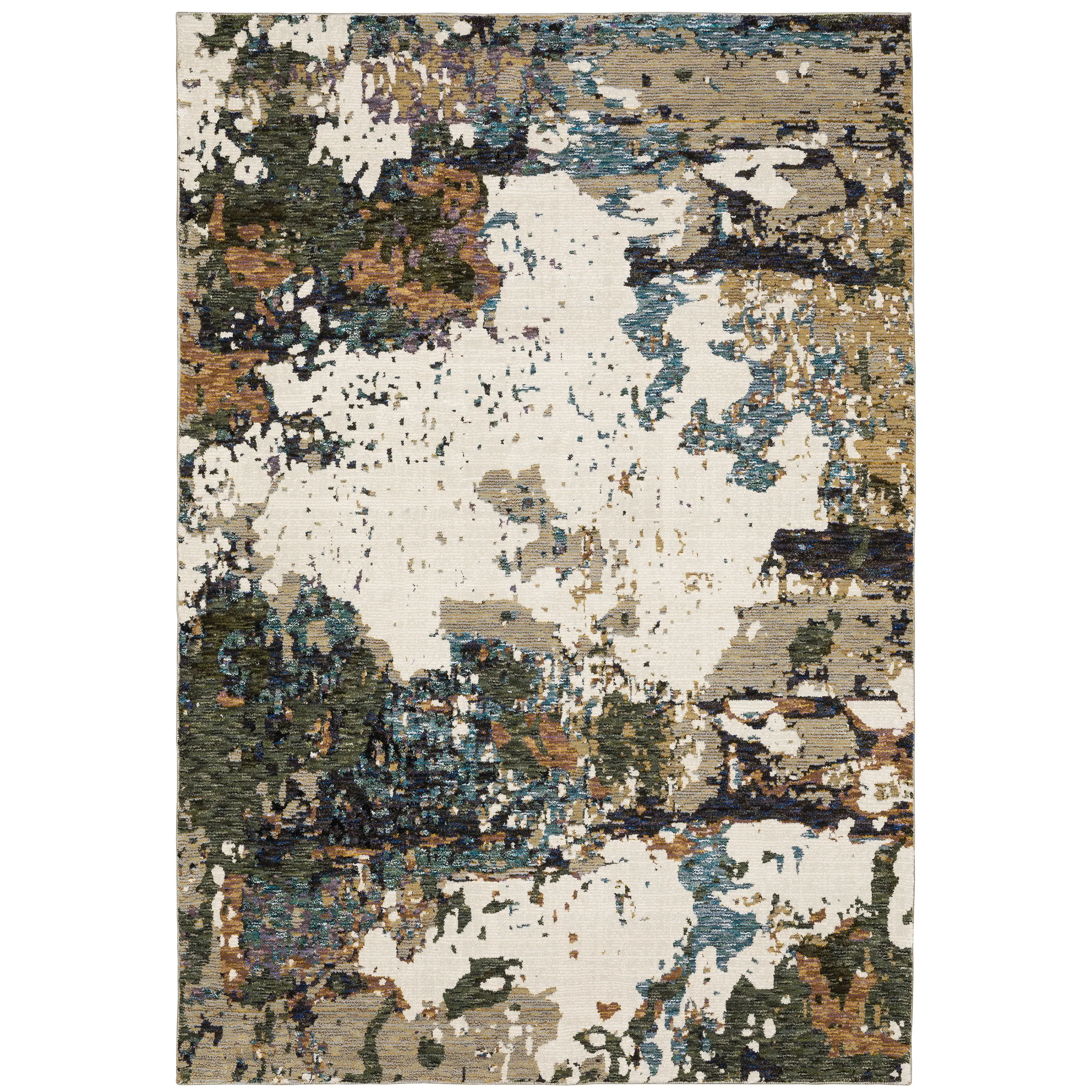 Oriental Weavers Evolution 0981A Ivory Multi Industrial Machine Woven Rugs