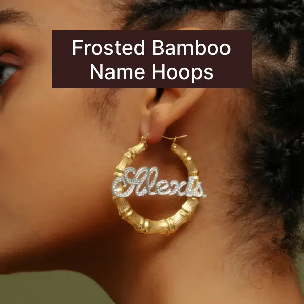 [Tres Colori] Frosted Script Name Earrings Custom Made Personalized Script Name Earrings Frosted Custom Name Jewelry Statement Earrings Daily Wear Fashion Gift for Women
