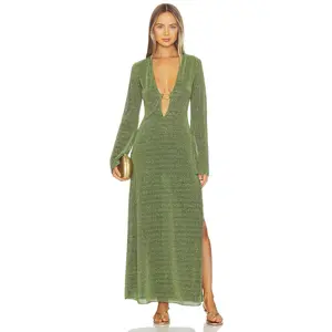 Oseree Lumiere O Long Kaftan in Green
