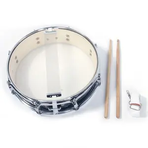 Flower Dance 13x3.5 in Professional Acoustic Snare Drum, Complete with Drumsticks, Key, Strap, Black Single Unit for Musically Talented Individuals, Acoustic Drum