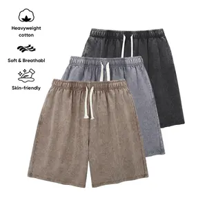Womens Shorts 1/2PACK Athletic 7" Inseam Vintage Short  Acid Washed Shorts Cotton Heavyweight Elastic Waist Streetwear Sweatpants Unisex Design, Perfect for Men & Women tiktokshopspringglowup summervibes