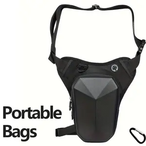 Unisex Motorcycle Waist Pack, Extended Storage Leg Bag with Headphone Jack & Adjustable Straps, Ideal for Cycling & Hiking