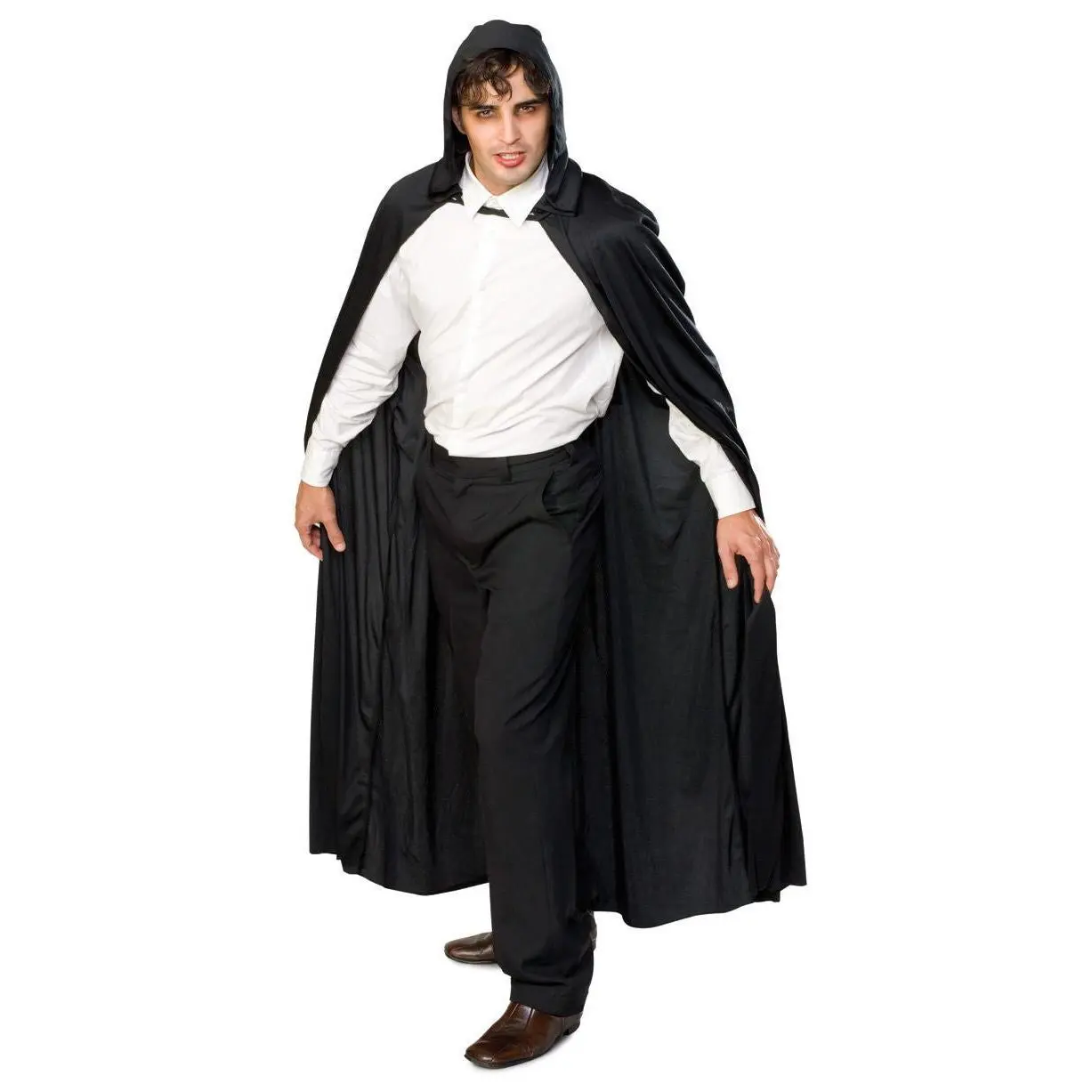 Black Long Hooded Cape