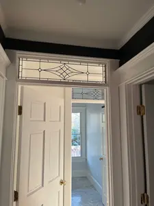 Stained Glass Transom Window Elegant Diamond Cluster TW-371