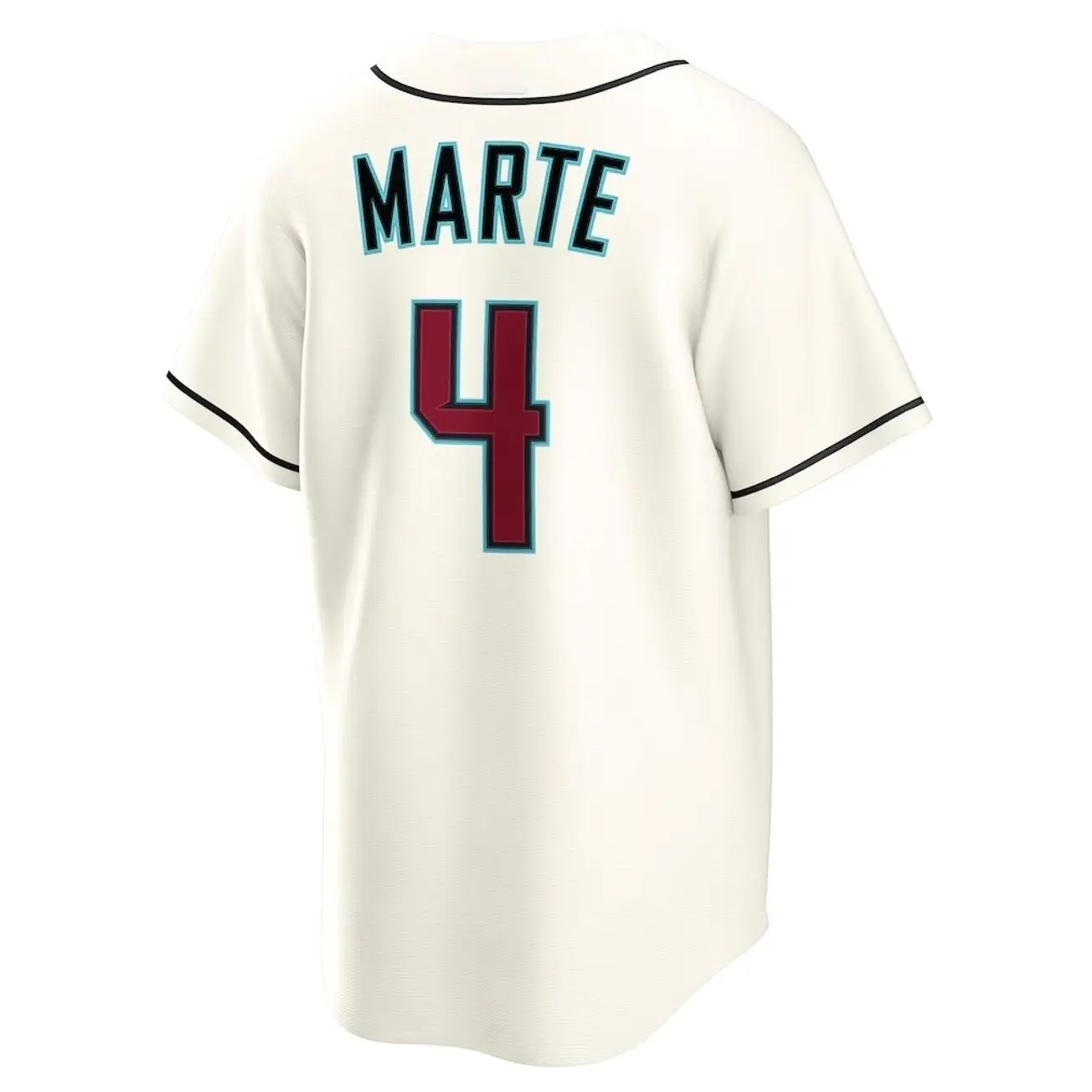 Unisex Baseball Collections Inspired by Arizona Team Marte Player Jersey Home Replica Jersey - Cream