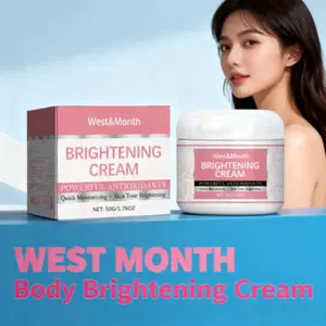 WEST MONTH Body Brightening Moisturizing Cream - Vitamin C & Niacinamide Body Lotion for Even Skin Tone & Radiance