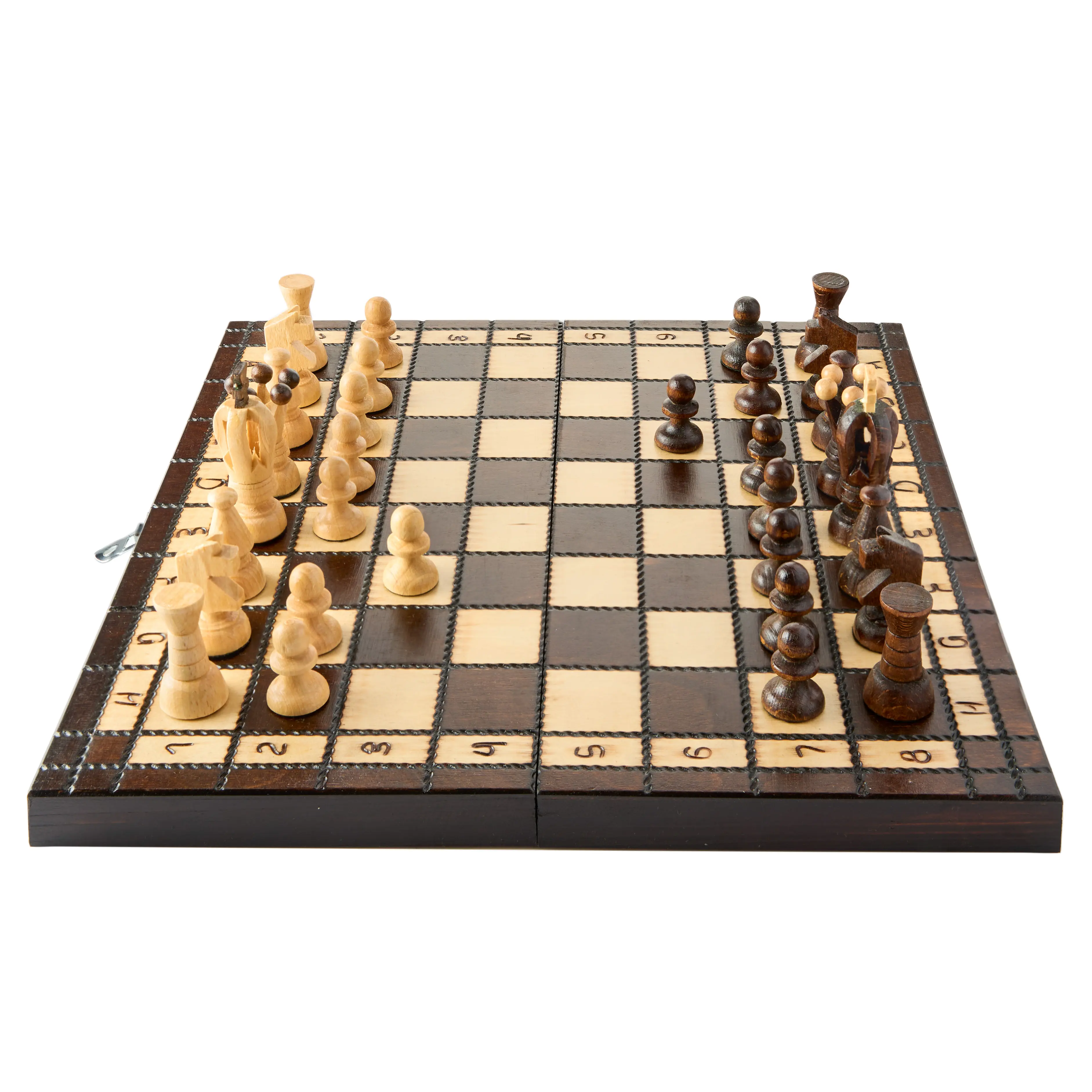Chess Set Chess Board 12" x 12" Handcrafted Wooden with Carved Chess Pieces – Chessboard for Adults and Kids Portable, Elegant, Ideal for Game Nights, Family Fun, and Unique Gifts