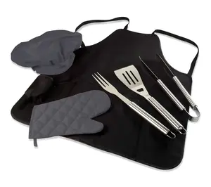 Oniva Heavy Duty BBQ Apron with BBQ Grill Accessories/Tools