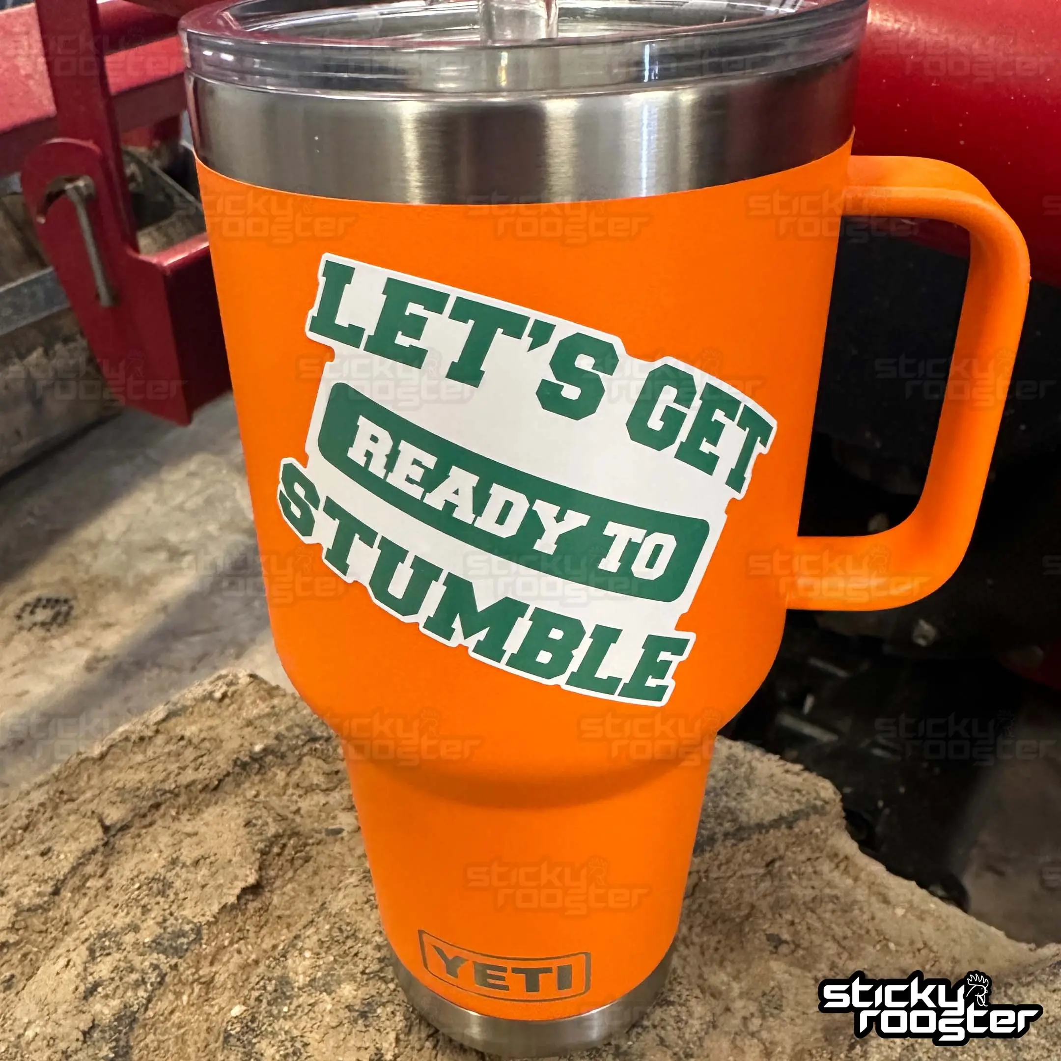 Let's Get Ready To Stumble sticker. This sticker is 4 inches wide. Funny weather resistant sticker! Awesome for St Patricks Day! Funny Drinking and Beer stickers