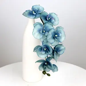 Single Stem 8-Head Autumn Phalaenopsis Orchid Artificial Flowers for Wedding, Event & Home Decor