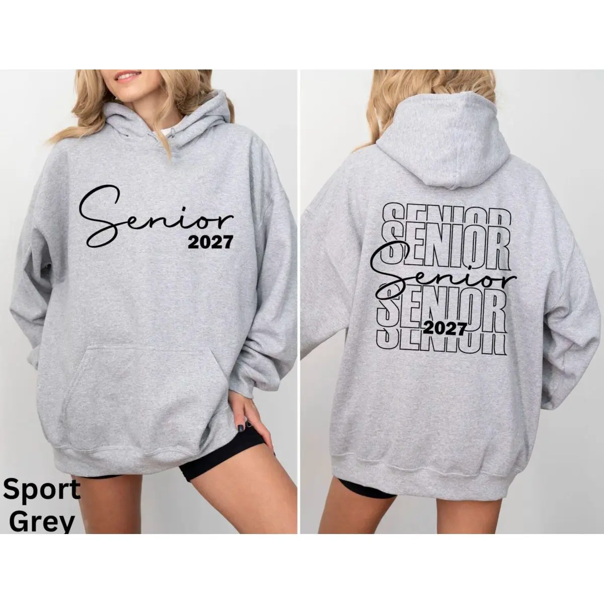 Senior 2027 Hoodie Sweatshirt Tshirt, Class Of 2027 Shirt, Senior Year Hoodies, Graduation Shirt, Unisex Sweater Pullover Tee Cotton Womenswear Printed