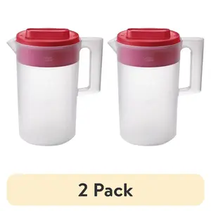 (2 pack) Simply Pour Clear/Red Pitcher Plastic 1 gal Drinkware Jugs