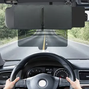 Polarized Sun Visor with Zipper Slider, Upgraded UV400 Car Sun Visor Extension with PC Lens and Side Sunshade, Anti-Glare Visor for Safe Driving, UV-Filtering Protection Automotive
