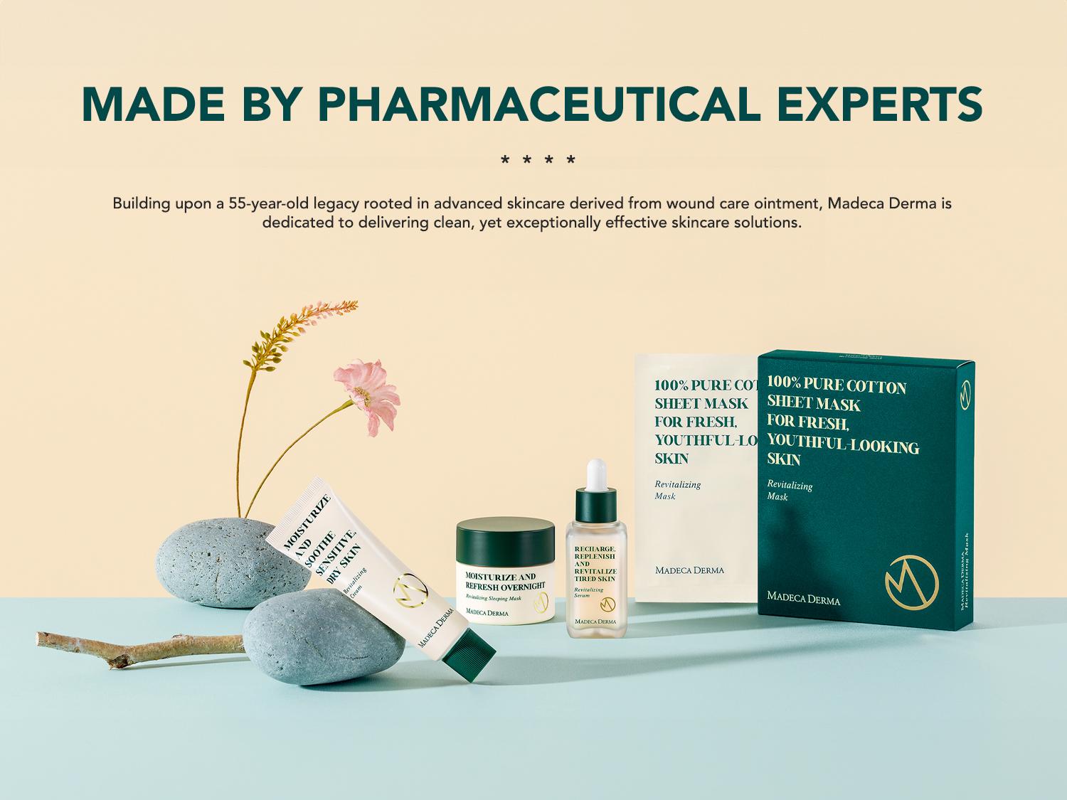 [Madeca Derma] Revitalizing Facial Sheet Mask 10pcs | Centella Asiatica, Niacinamide | Sensitive & Acne-prone | Korean pharmaceutical skincare