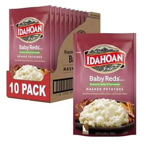 Idahoan Baby Reds with Roasted Garlic and Parmesan Mashed Potatoes 100% Real Idaho Potatoes Gluten-Free 4 Servings per Bag 4.1 oz Pack of 10 Snack