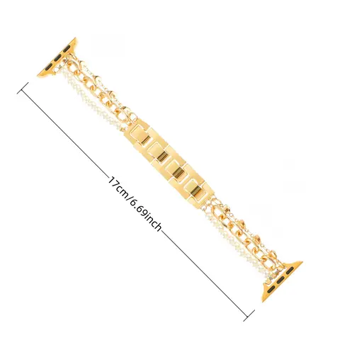 Fashion Pearl Beaded Bracelet Watch Band, Elegant Wristband for iWatch Series SE 9 8 7 6 5 4 3 Ultra, Smart Watch Accessories, Smart Watch Straps, Wearable, Decoration, Teenage Girl Gifts, Smartwatch Strap, Wearable Accessory (Band Only)
