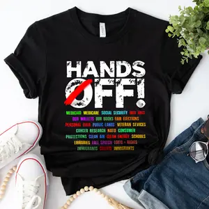 Hands Off Protest Shirt Political Activism Tee Save Public Lands Medicare Social Security Free Speech Environmental Rights T-Shirt
