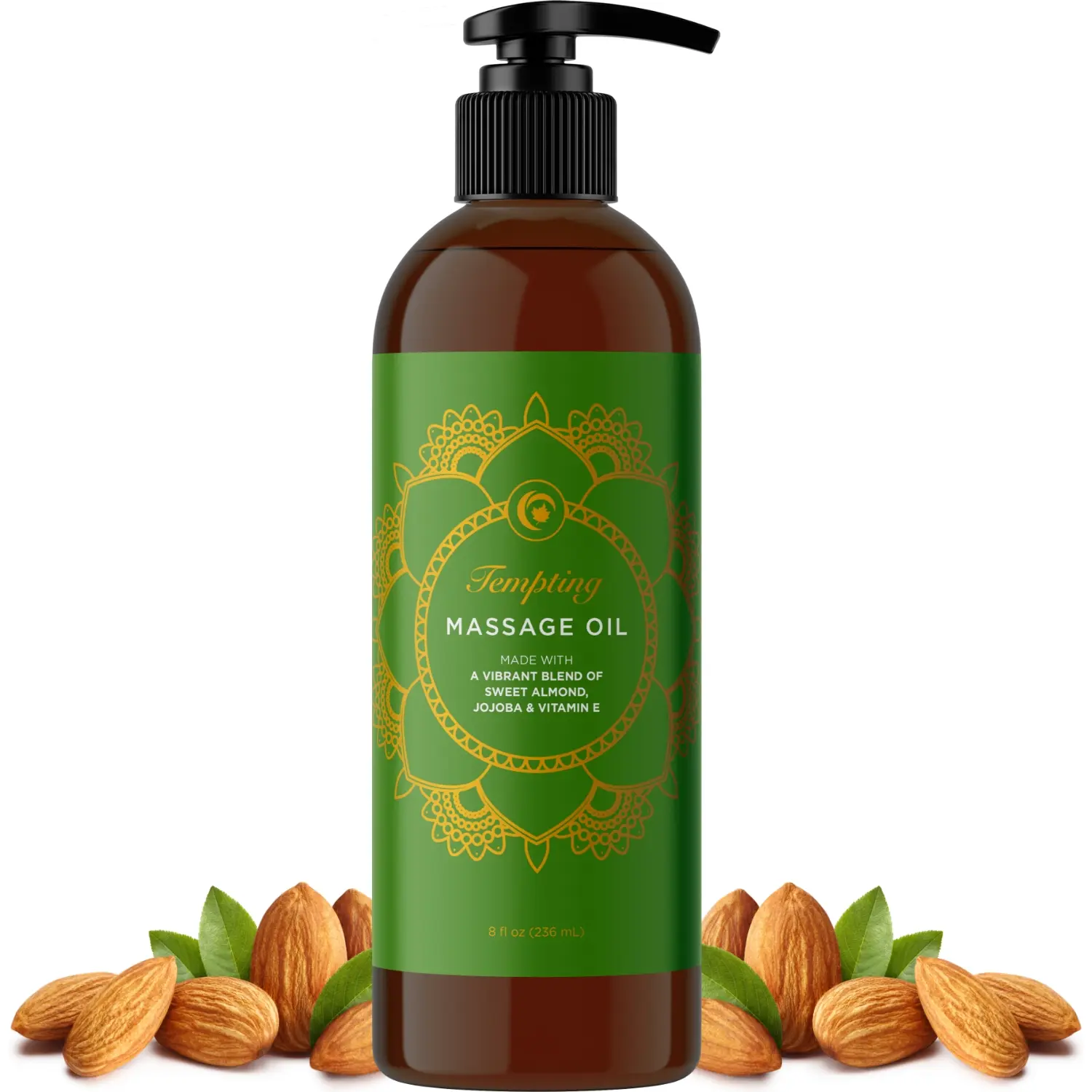 Luxurious Tropical Massage Oil  - Easy Glide Non Greasy Massage Oil with Silky Smooth Sweet Almond Oil Coconut and Jojoba - Vegan Non GMO & Gluten Free (8 Fl Oz)