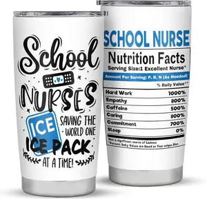 School Nurse Gift, School Nurse Appreciation Gifts, Back to SchoolGifts for SchoolsNurse, 20oz Stainless Steel Tumbler, Nurses Week Giftsidea for SchoolNurse 20 OZ Stainless Steel Tumbler