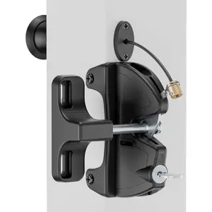 Key Lockable Two Sided Gate Latch, Outdoor Fence Gate Lock Double Sided Gate Latch, 2 Way Gate Latch Lock with Spring  Pull , Fence Locks for Outdoor Gates Metal,  Fence