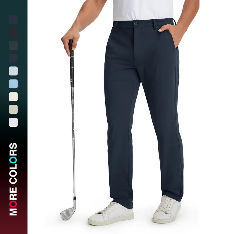 MAELREG Golf Mens Stretch Pants with Pockets - 30"/32"/34" Quick Dry Lightweight Casual Comfy Work Mens Dress Pants
