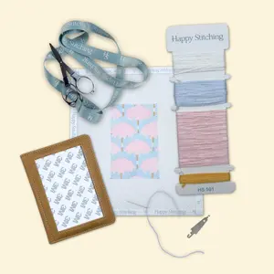 Happy Stitching - The Shade Parade Needlepoint Passport Case Kit - DIY Needlepoint Craft Kit for Women - Self Finish Needlepoint Kit