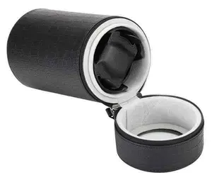 Diplomat Black Leather Watch Winder for Travel - Single Watch Storage Solution