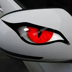 2PCS/SET Car 3D Cat Eye Rearview Mirror Stickers - Designed in Red and Black, Covered with Scratch Resistant Plastic To Improve Safety and Style, Easy To Install for Cars, Trucks, and Motorcycles, Truck Mirror Covers, Car Decorative Sticker