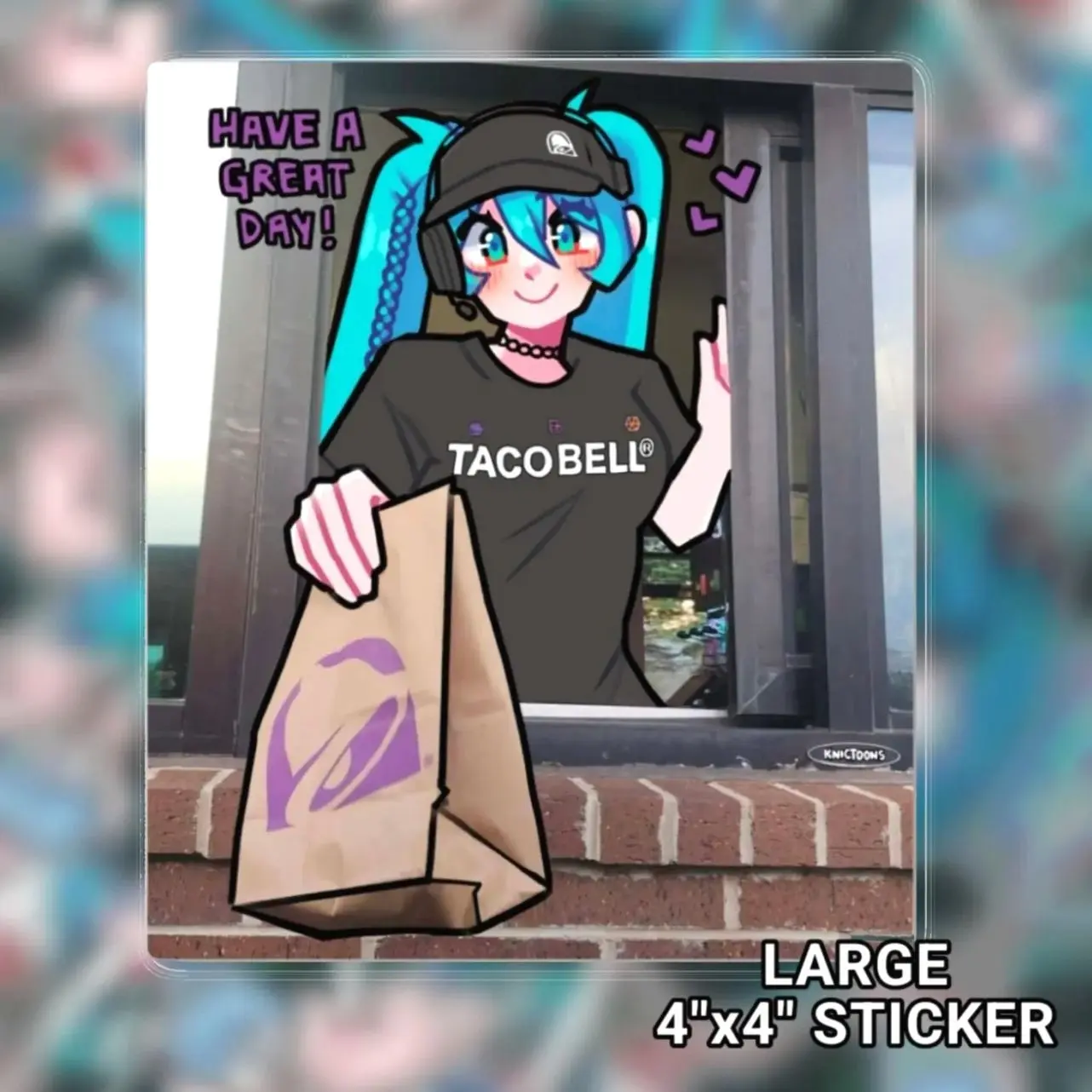 Fast food Miku sticker | die-cut vinyl sticker