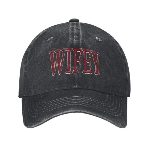 Wifey | Printed Adjustable Premium Washed Denim Hat