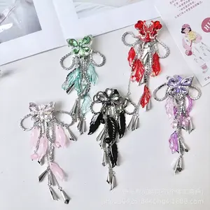 Heavy Duty Black Alloy Butterfly Wind Chime Tassel Beads Premium DIY Phone Strap Accessories