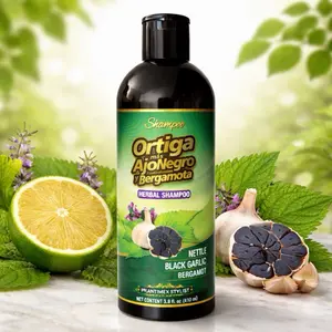 Ortiga, Black Garlic & Bergamot Herbal Shampoo – Strengthening & Nourishing Formula for Hair Growth, Shine & Scalp Care – 13.8 oz (410 ml)