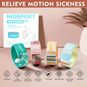 2 Pairs Pressure Wristbands for Travel Relief, Car and Plane Ride Comfort, Pregnant Women Essential, Washable Polyester Fiber Wrist Straps, Wrist Wrap, Compression Wristband