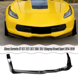 MUTUSAISI Front Bumper Lip Splitter Spoiler + Side Winglets for Chevy Corvette C7 1LT/ 2LT/ 3LT/ Z06/ Z51/ Stingray/Grand Sport 2014-2019