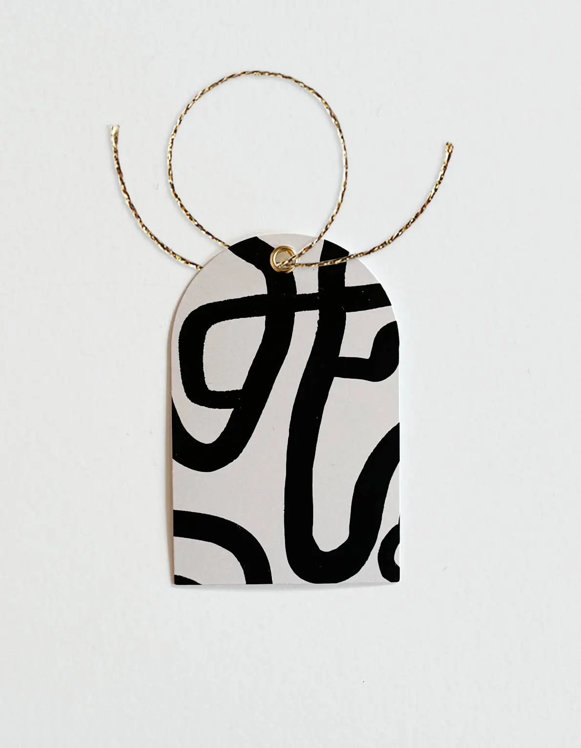 Black and White Squiggle Diecut Gift Tags