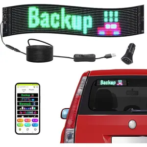 VEVOR Programmable LED Sign, P5 Full Color LED Scrolling Panel, DIY Custom Text Animation Pattern Display Board, Bluetooth APP Control Message Shop Sign for Store Business Car Advertising, 33x8VEVOR Super Brand Day