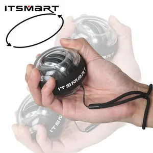 Light-up spinning ball hand strength trainer for wrist and arm strength exercise, fitness equipment with intelligent speed measurement