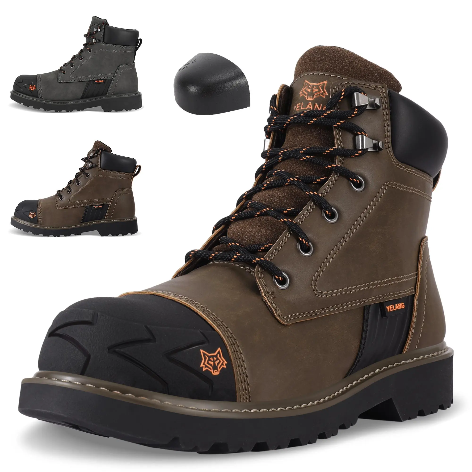 Steel Toe Safety Work Boot for Men & Women 6 Inch PU Anti-puncture Anti-smashing Industrial Construction Outdoor Shoes