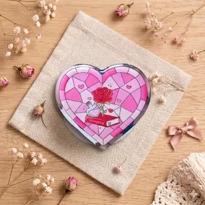 Cute Coquette Pink Phone Grip, Stained Glass Rose Flower Phone Stand Holder, Aesthetic Love Potion Book Top Accessory for Smooth Case, Girl Gift