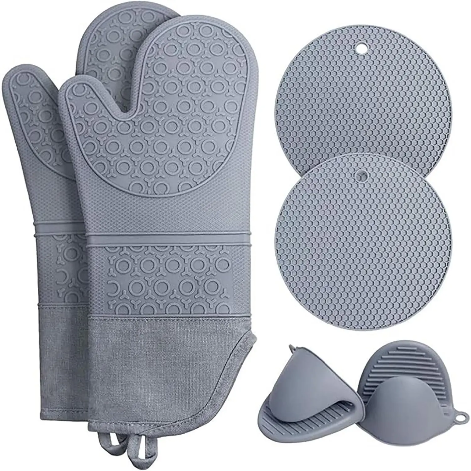 Silicone Heat-Resistant Waterproof Insulated Gloves, Non-Slip Kitchen Oven Mitts, Thickened Baking Gloves, Durable & Protective Kitchenware