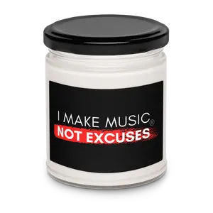 I Make Music Not Excuses® Candle – Custom Scent Studio Candle for Musicians