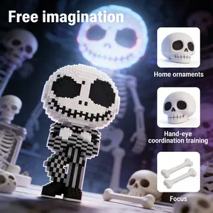 Cute Skull Series Creative Building Model, Assembly Building Blocks, 1688pcs, Original Authentic, New 2026 Design, Gift Idea, Enhance Hand Skills, Home Decor