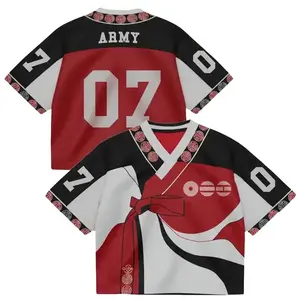 Kpop Hanbok Style Bangtan Mesh Football Jersey – Concert Outfit, Streetwear Fan Merch Shirt