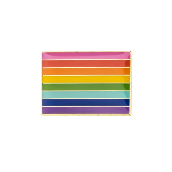 Original 8-Stripe Rainbow Pride Rectangle Enamel Pin