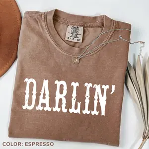 Comfort Colors DARLIN' T-shirt, Country Girl Shirts, Nashville Tee, Vintage Cowgirl Shirt, Funny Western, Unisex Graphic Tee, Womenswear, Streetwear T-shirt, Casual Wear