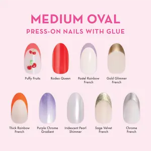 Medium Oval Press-On Nails with Glue