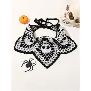 Halloween Themed Skull Embroidery Crochet Hair Band, Cute Scary Hair Band for Women & Girls, Fashion Hair Accessories for Party, Daily Clothing Decor, Holiday