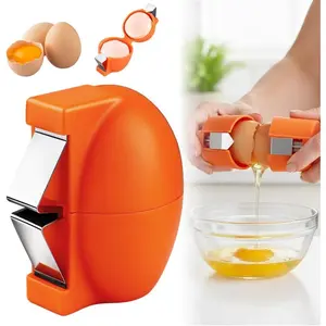 2026 New Egg Shell Opener, Stainless Steel Egg Peeler Separator for Raw Eggs Cracker Tool Cutter Kitchen Gadgets, Upgrade Multifunctional Egg Cutter Egg Cracker Tool Egg Cutter (1, Orange)