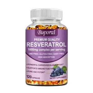 Buporai 120 Soft Capsules, a blend of organic extracts, trans-resveratrol nutritional supplement.